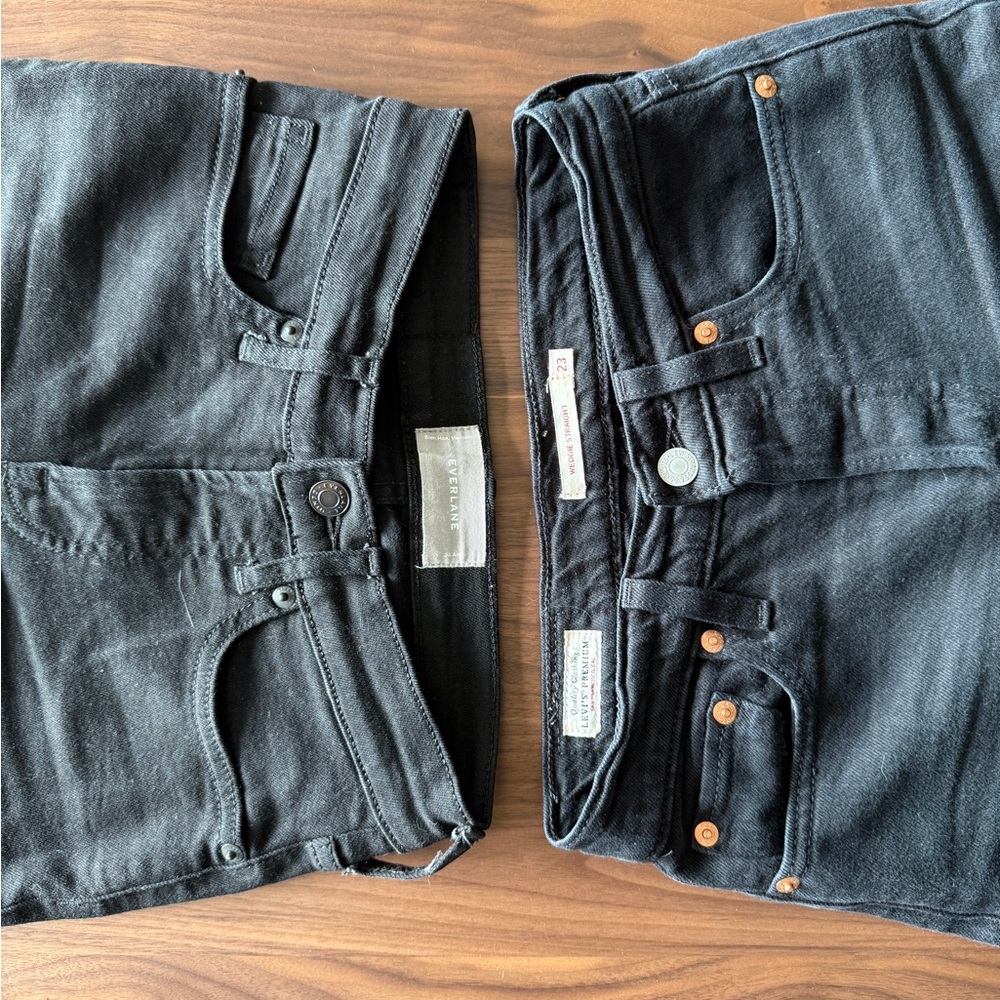 Levi’s and Everlane black denim lot women’s size 23